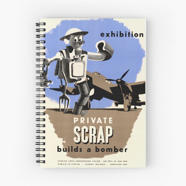 Item preview, Vintage WWII Propaganda Poster | Private Scrap Builds a Bomber | Wartime Art for Scrap Metal Recycling & Home Front Efforts designed and sold by artofuniverse.