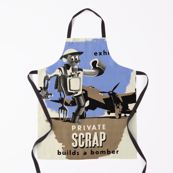 Item preview, Vintage WWII Propaganda Poster | Private Scrap Builds a Bomber | Wartime Art for Scrap Metal Recycling & Home Front Efforts designed and sold by artofuniverse.