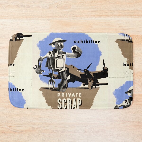 Item preview, Vintage WWII Propaganda Poster | Private Scrap Builds a Bomber | Wartime Art for Scrap Metal Recycling & Home Front Efforts designed and sold by artofuniverse.