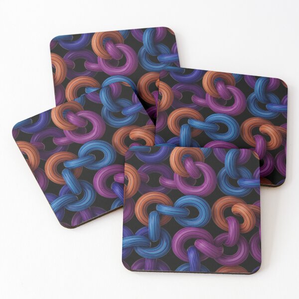 Item preview, Neon Knot Rings Pattern designed and sold by Kaleidoscope Print.