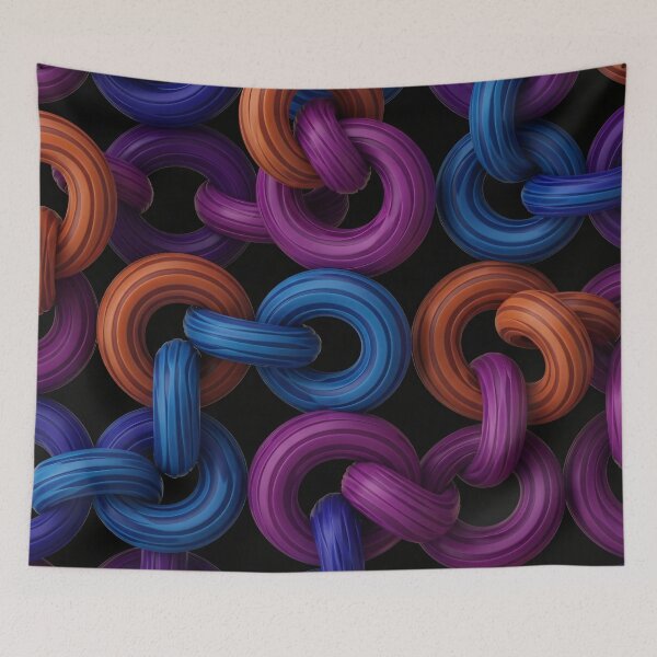 Item preview, Neon Knot Rings Pattern designed and sold by Kaleidoscope Print.
