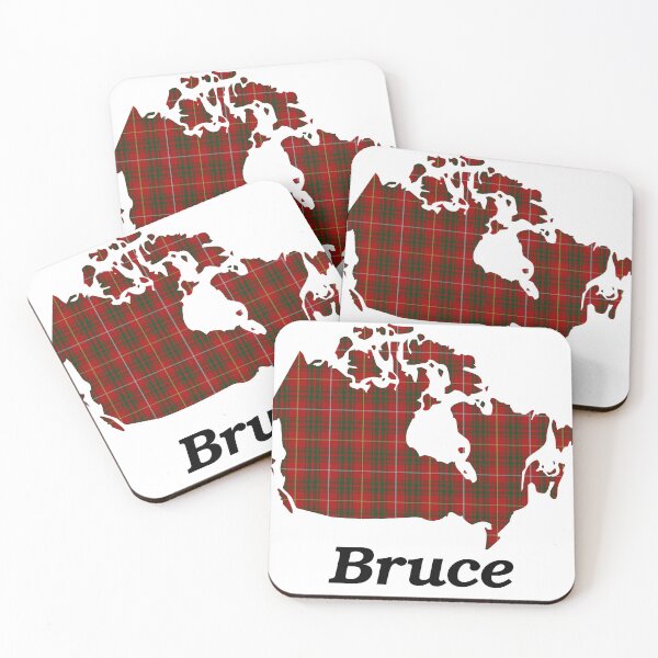 Item preview, Bruce Clan Tartan on Map of Canada (with name) designed and sold by clantartans.