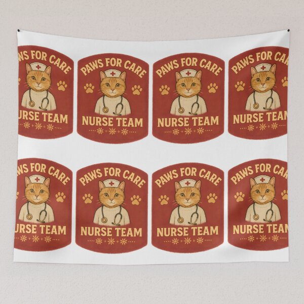 Item preview, Paws for Care Nurse Team – Cute Cat Nurse Christmas Design designed and sold by ClinicalHubs.