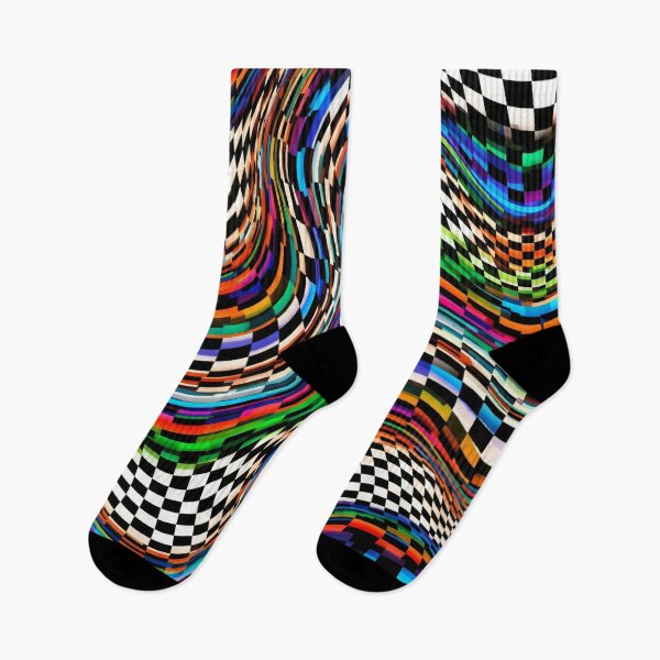 Item preview, Trippy Checkered Waves designed and sold by Kaleidoscope Print.