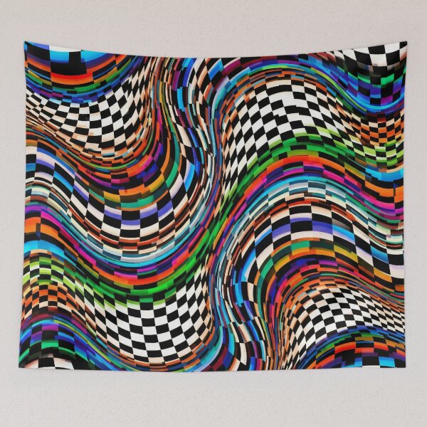 Item preview, Trippy Checkered Waves designed and sold by Kaleidoscope Print.