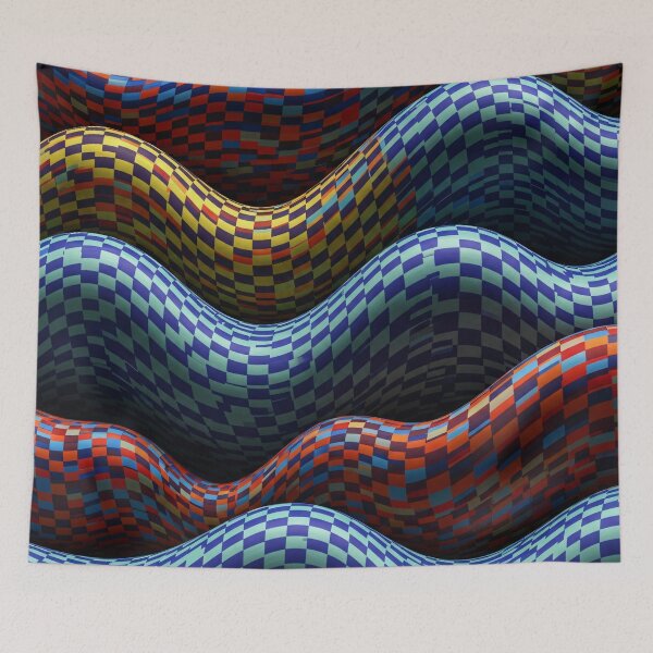 Item preview, Checkered Wave Ridges designed and sold by Kaleidoscope Print.