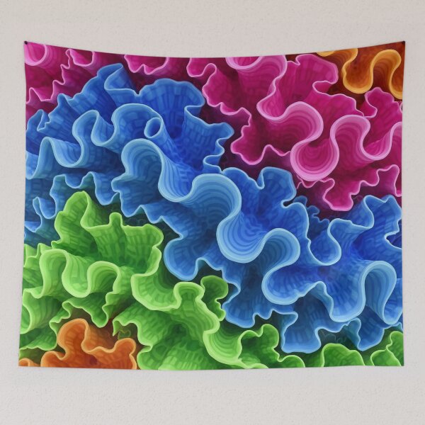 Item preview, Neon Coral Ruffles designed and sold by Kaleidoscope Print.
