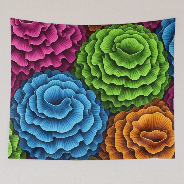 Item preview, Rainbow Ruffle Blooms designed and sold by Kaleidoscope Print.