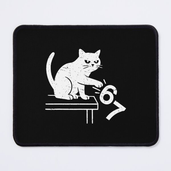 Item preview, Anti Six Seven Cat Meme Funny 6 7 Meme Cat Knocking Off 67 designed and sold by donadonvgran.