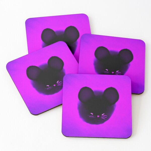Item preview, Black Hamster Cartoon Illustration – Cute Abstract Animal Art on Purple Background designed and sold by BnutPutterArts.