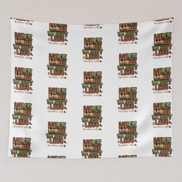 Item preview, "Hike More Worry Less – Nature Calls" Outdoor Adventure Typography Art – Hiking Wilderness Design designed and sold by Luminari Creations.