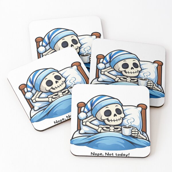 Item preview, Nope, Not Today – Lazy Skeleton in Bed designed and sold by KingCuppaDigitalArt.