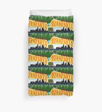 Greetings From Minnesota Postcard Duvet Cover