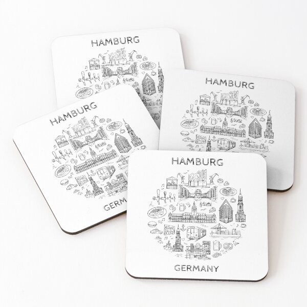 Item preview, Hamburg Germany - Great Cities of Europe - Line art of Hamburg Architecture and Culture designed and sold by Kathunk Designs.