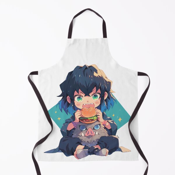 Item preview, Inosuke Hashibira Demon Slayer Anime Chibi Kawaii Burger Cute Wild Bite designed and sold by mildaclairmo.