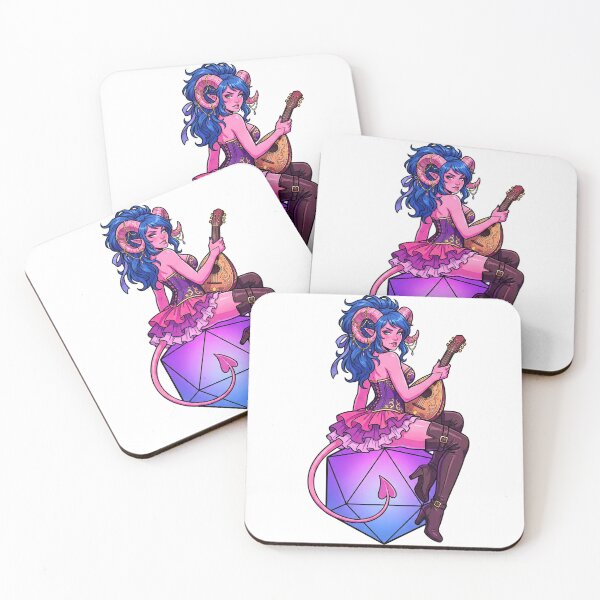 Item preview, Chaotic Flirt: Bisexual Pride Tiefling Bard designed and sold by SkinnyFlatWhite.