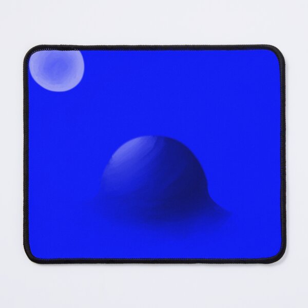 Item preview, Monochrome Blue Abstract – Minimalist Sphere and Moon Digital Art designed and sold by BnutPutterArts.