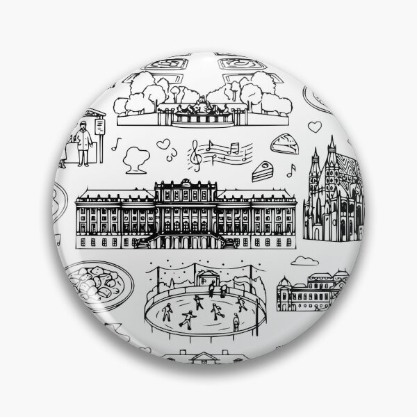 Item preview, Vienna Australia - Great Cities of Europe - Line art of Vienna Architecture and Culture designed and sold by Kathunk Designs.