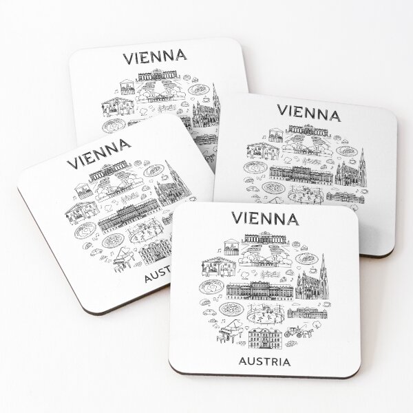 Item preview, Vienna Australia - Great Cities of Europe - Line art of Vienna Architecture and Culture designed and sold by Kathunk Designs.
