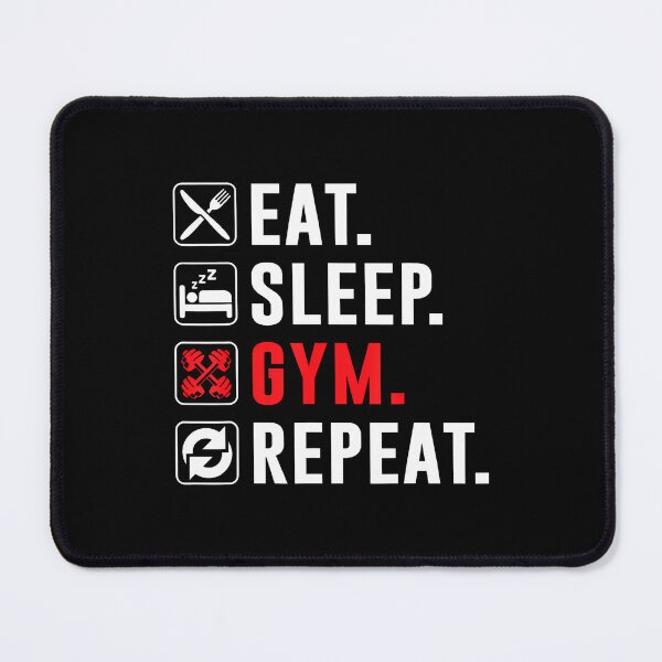 Item preview, Fitness Bodybuilding Eat Sleep Gym Repeat Funny Workout Gym designed and sold by zicohoneybear.