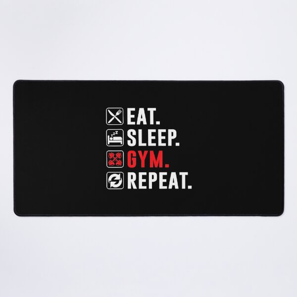 Item preview, Fitness Bodybuilding Eat Sleep Gym Repeat Funny Workout Gym designed and sold by zicohoneybear.