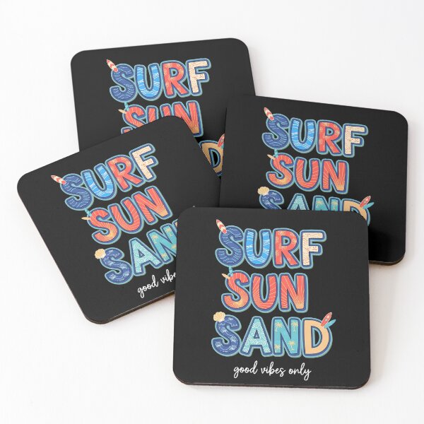 Item preview, "Surf Sun Sand" Beach Typography Art – Coastal Surf Culture Design designed and sold by Luminari Creations.