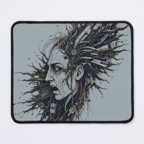 Item preview, Urban Mind Explosion Abstract Face Art Black designed and sold by Amplify-n-Co.