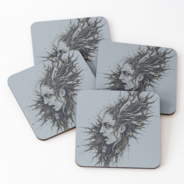 Item preview, Urban Mind Explosion Abstract Face Art Black designed and sold by Amplify-n-Co.