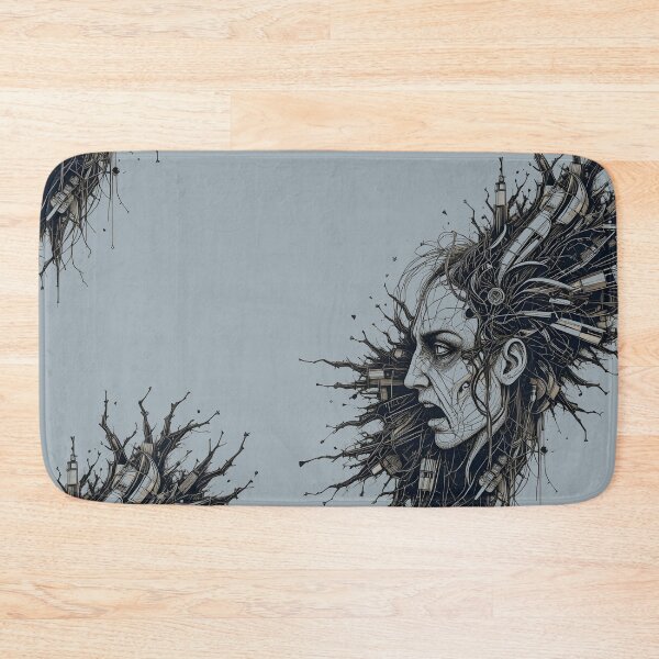 Item preview, Urban Mind Explosion Abstract Face Art Black designed and sold by Amplify-n-Co.