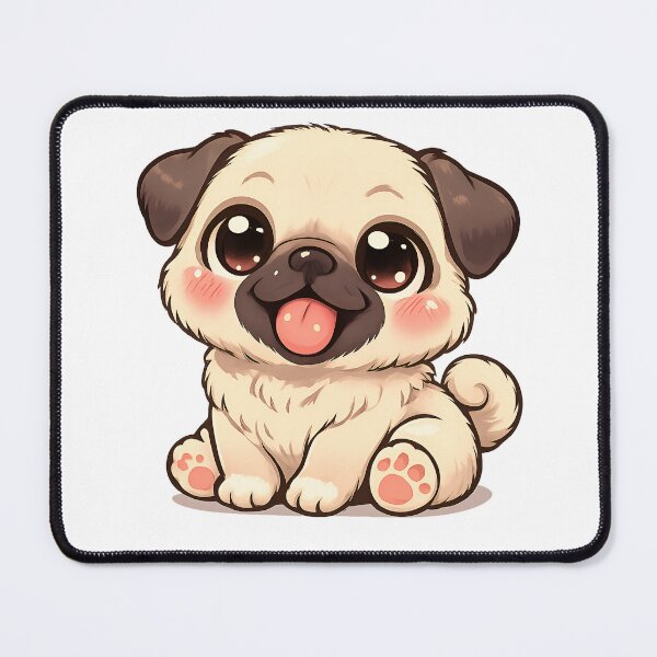 Item preview, Cute Chibi Pug Puppy Kawaii Cartoon Dog | Adorable Pastel Pet Art designed and sold by DesignRush786.