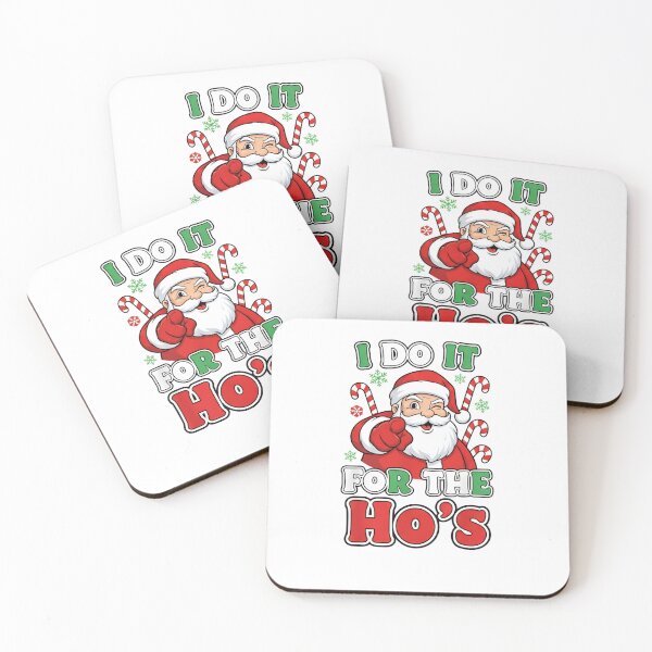 Item preview, I Do It for the Ho’s Christmas T-Shirt – Funny Winking Santa Cartoon with Candy Canes, Bold Festive Typography, Cheeky Holiday Humor Xmas Design for Stickers & Gifts designed and sold by ZyxDes.