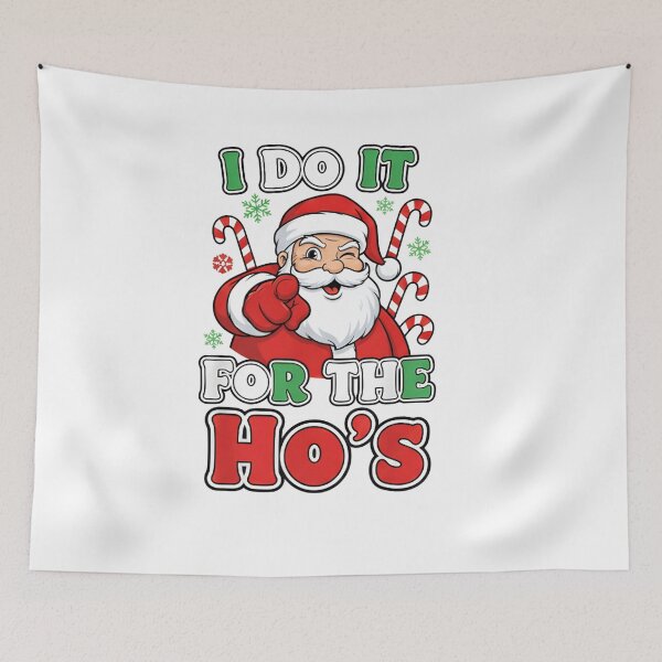Item preview, I Do It for the Ho’s Christmas T-Shirt – Funny Winking Santa Cartoon with Candy Canes, Bold Festive Typography, Cheeky Holiday Humor Xmas Design for Stickers & Gifts designed and sold by ZyxDes.