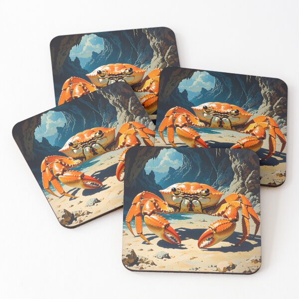 Item preview, Giant Orange Crab Beach Cave Art designed and sold by AnimalAirtistry.