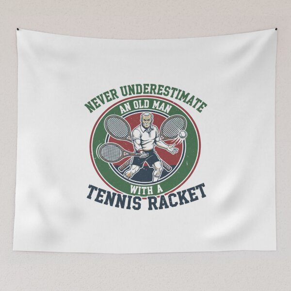 Item preview, Never Underestimate An Old Man With A Tennis Racket - Funny Sports Gift designed and sold by Wear Sculpt.