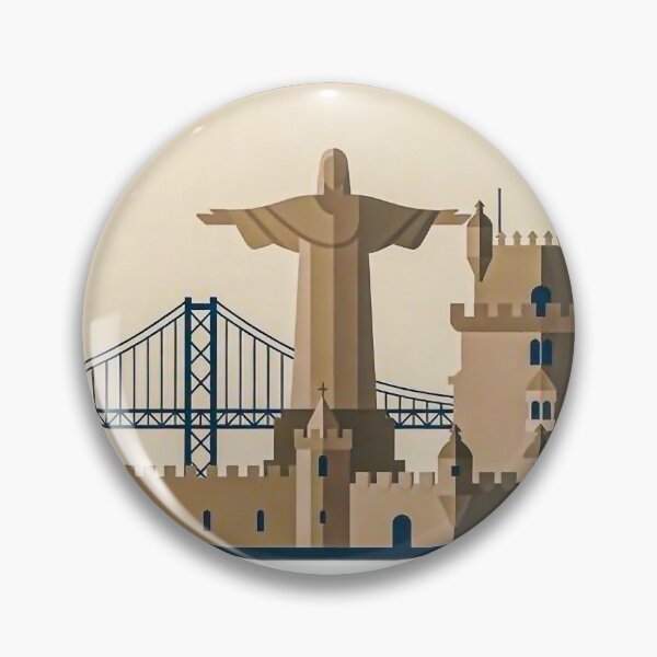 Item preview, Ilustración del horizonte de Lisboa con Cristo Rey designed and sold by vivaportugalstore.