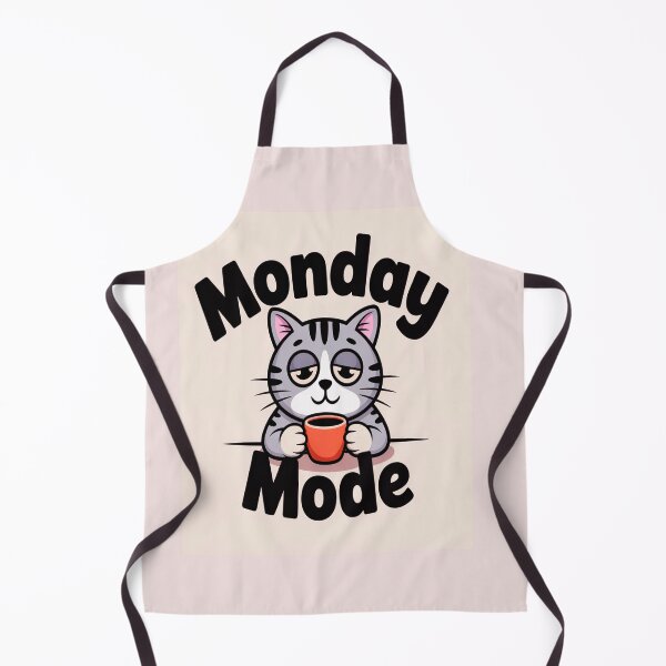 Item preview, Monday Mode - Sleepy Cat Coffee Vibes designed and sold by ProQ Creative Prints.