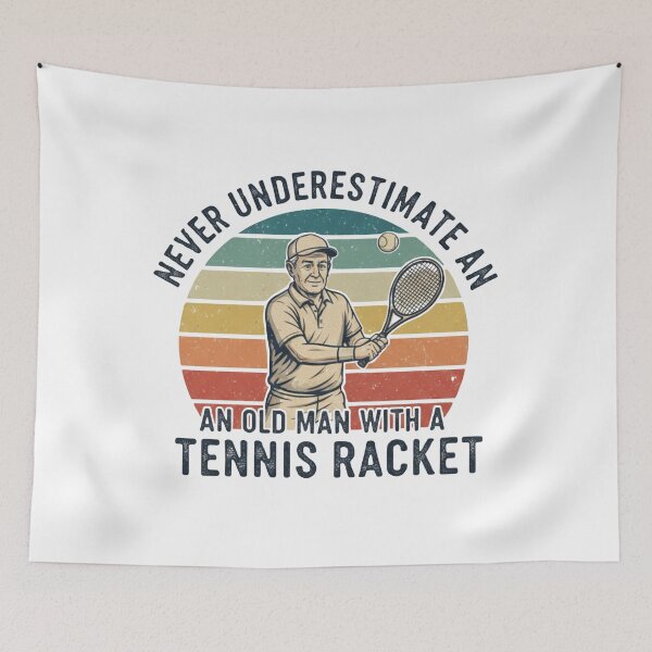 Item preview, Experience Beats Youth - Never Underestimate an Old Man with a Tennis Racket designed and sold by Wear Sculpt.