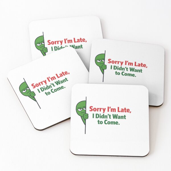 Item preview, Funny Grinch Christmas T-Shirt – Sorry I’m Late, I Didn’t Want to Come – Green Grump Face Deadpan Meme Holiday Tee & Stickers designed and sold by ZyxDes.