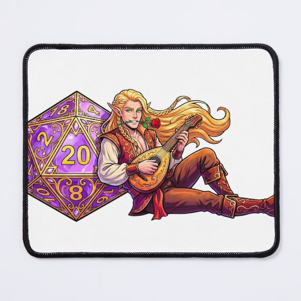 Item preview, Bardic Seduction: Elven Bard Dice Himbo designed and sold by SkinnyFlatWhite.