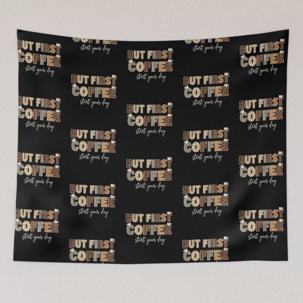 Item preview, "But First Coffee" Typography Art – Coffee Lover Barista Design designed and sold by Luminari Creations.
