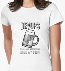 DevOps hold my beer Women's Fitted T-Shirt