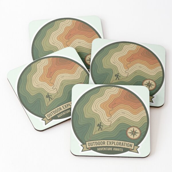 Item preview, Topographic Mountain Map Sticker | Adventure Hiker Compass Outdoors Exploration designed and sold by MuseAI.