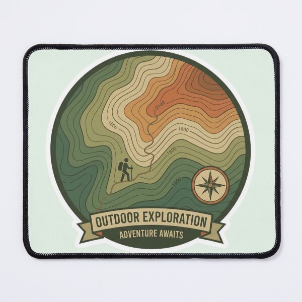 Item preview, Topographic Mountain Map Sticker | Adventure Hiker Compass Outdoors Exploration designed and sold by MuseAI.