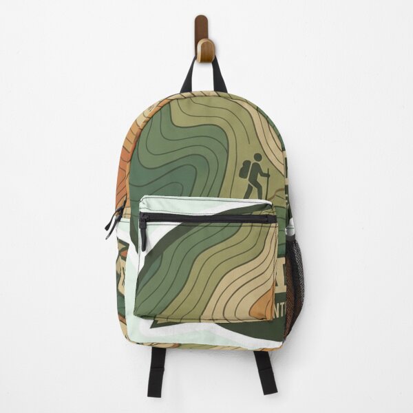 Item preview, Topographic Mountain Map Sticker | Adventure Hiker Compass Outdoors Exploration designed and sold by MuseAI.