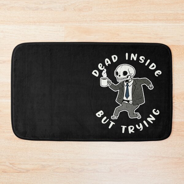 Item preview, Dead Inside But Trying - Funny Skeleton Office Worker Coffee Art designed and sold by AdyKurniawan.