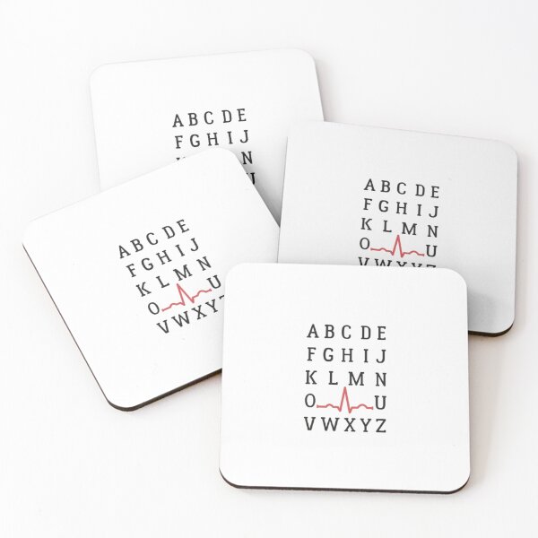 Item preview, Alphabet Heartbeat — Minimalist Medical Typography | EKG Heart Rate Nurse Illustration designed and sold by Colorful-Garden.