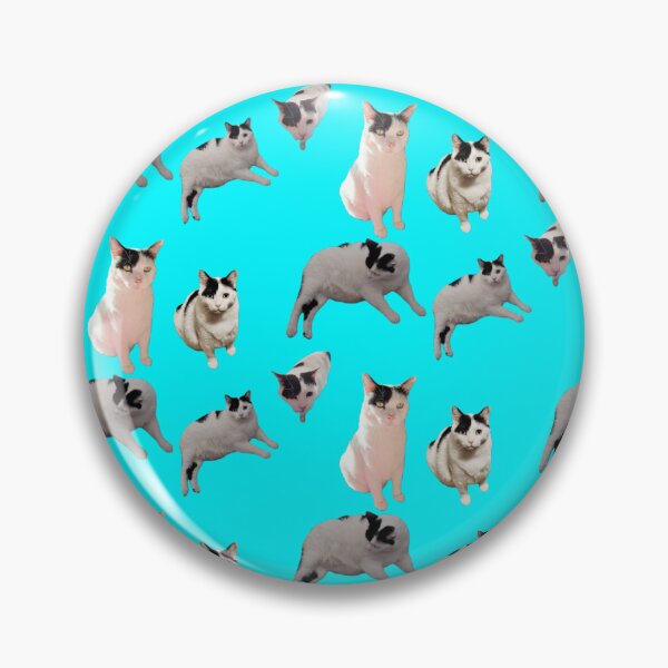 Item preview, Cowboy the Manx Cat allover pattern in turquoise  designed and sold by Oceandiana.