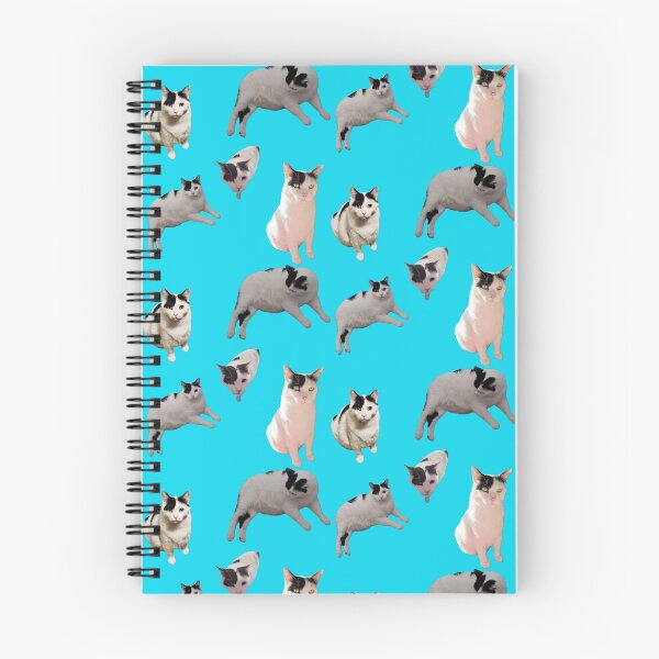 Item preview, Cowboy the Manx Cat allover pattern in turquoise  designed and sold by Oceandiana.