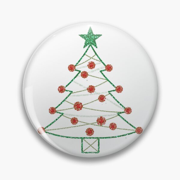 Item preview, Glitter Green Christmas Tree With Red Ornaments On Black Background for Seasonal Decor Illustration designed and sold by KanDa-Shop.