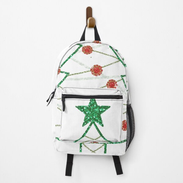 Item preview, Glitter Green Christmas Tree With Red Ornaments On Black Background for Seasonal Decor Illustration designed and sold by KanDa-Shop.